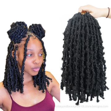 Butterfly Nu Faux Locs 14 Inch Pre-twisted Nu Faux Locs Knotless Crochet Hair Pre-looped Crochet Braids